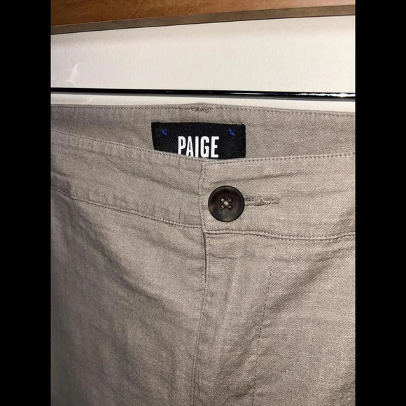 PAIGE Relaxed Fit Tan Linen Shorts - Picture 4 of 7